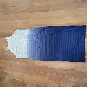 Athleta Ombre Stripe Pima Cotton Midi‎ Stretch Dress Small